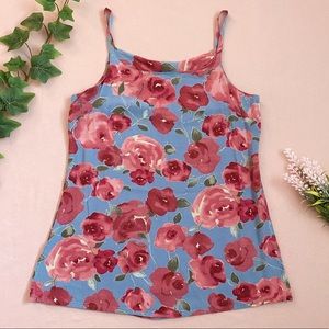 Cinnamon Girl romantic rose tank from Hawaii, pink blue